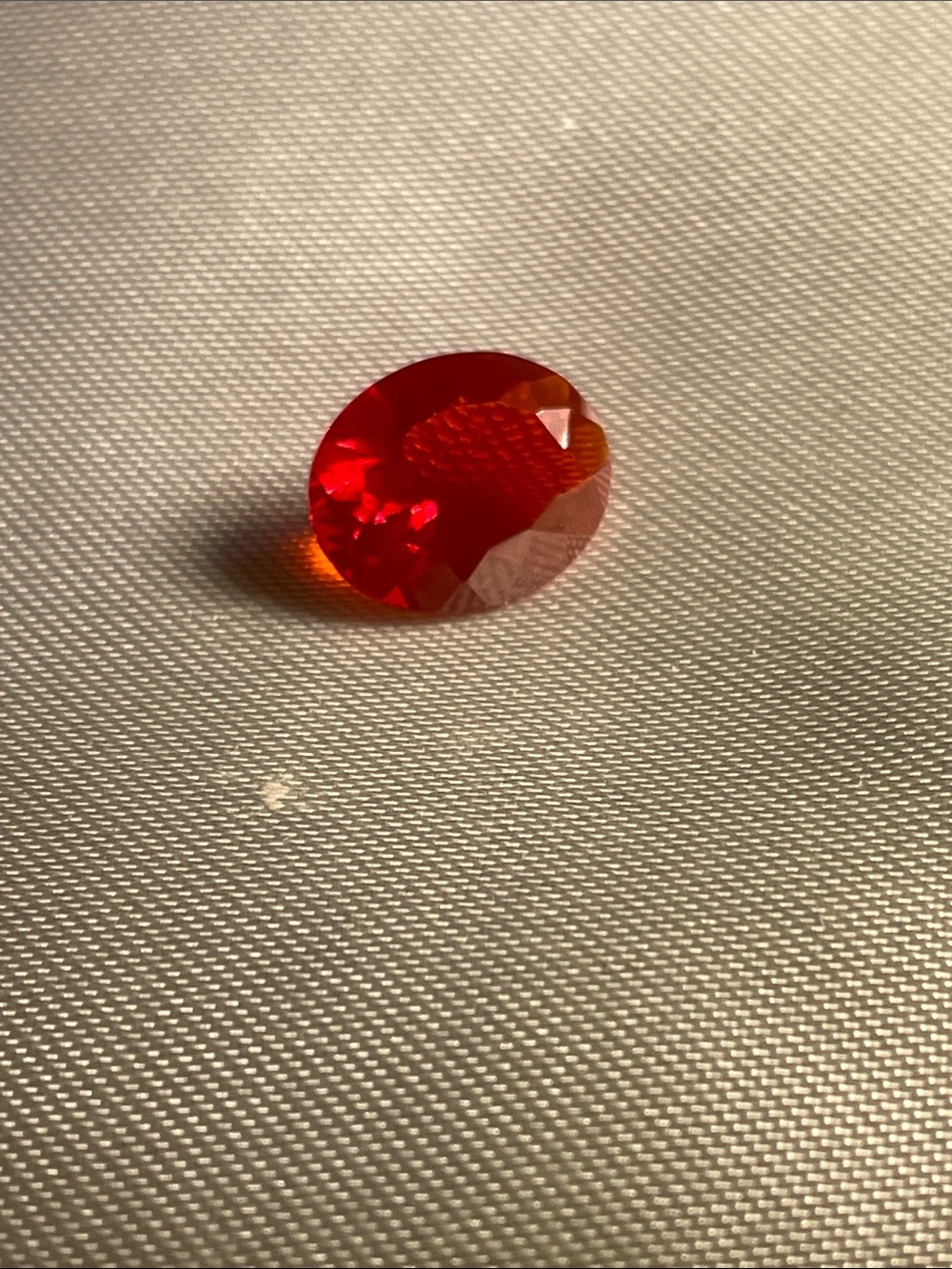 Faceted Oval Fire Opal Gemstone for Women Jewelry